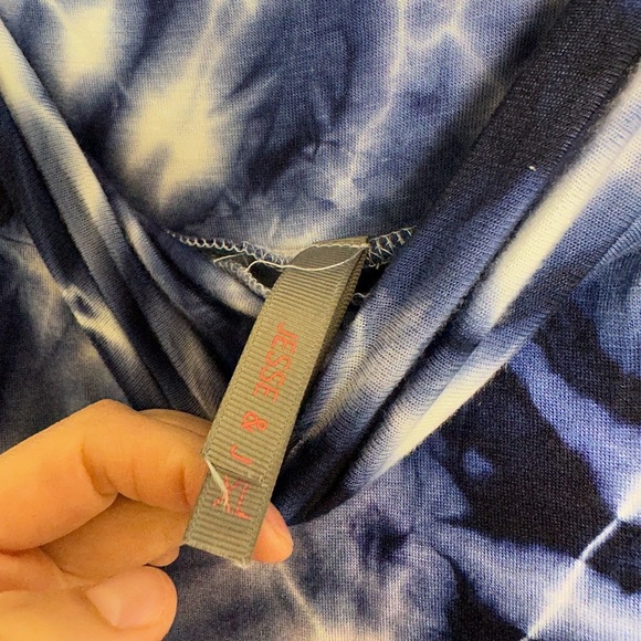 Jesse & J black blue white tie dye stretchy flowy statement maxi skirt XL - Picture 3 of 6